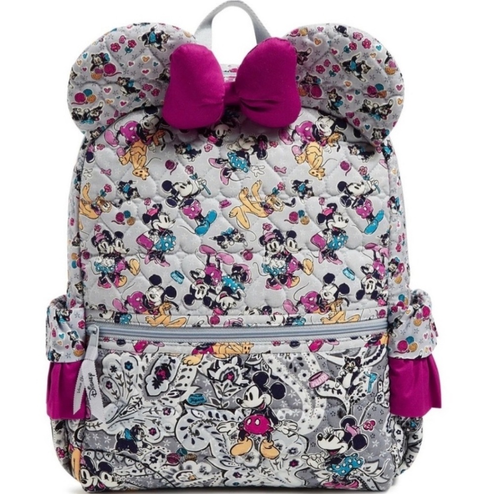 Disney Mickey and Minnie Vera Bradley Backpack with Pink Accent Bow